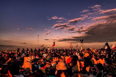 Group of people in event at night