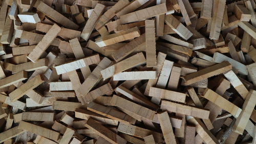 Full frame shot of wooden logs
