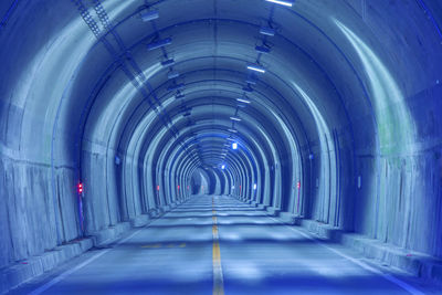 Illuminated empty tunnel