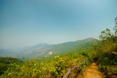 Scenic view of landscape against clear sky