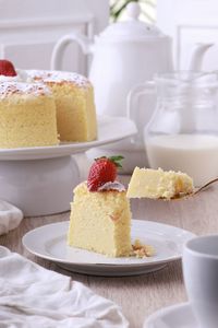 Close-up of dessert in plate on table