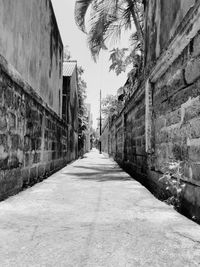 Footpath amidst buildings in city