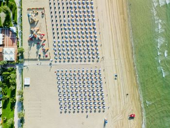 High angle view of buildings in city