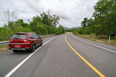 Car on road against sky