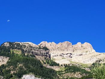 View of mountain against blue sky