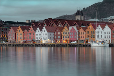 Reflection of buildings in city