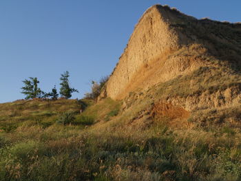 Scenic view of mountain against clear sky