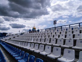 View of empty seats in row