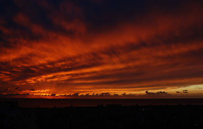 Scenic view of dramatic sky during sunset