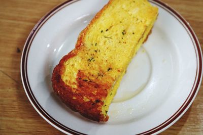 Close-up of bread in plate