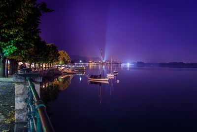 View of illuminated city at night