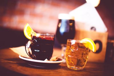 Close-up of drink on table