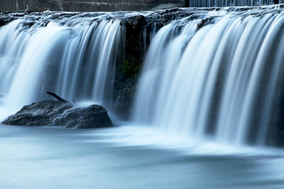 Low angle view of waterfall