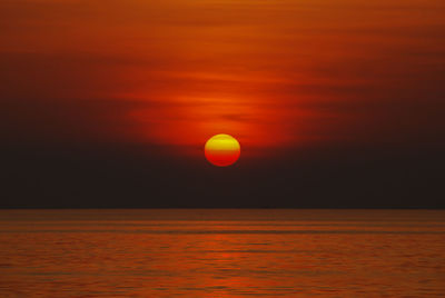 Scenic view of sea at sunset