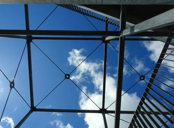 Low angle view of built structure against blue sky