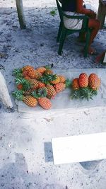 High angle view of fruits