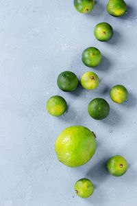 High angle view of fruits on table