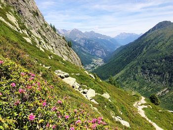 Scenic view of mountains against sky