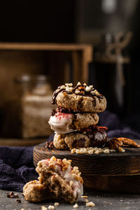 Close-up of dessert on table