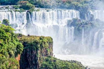 Scenic view of waterfall