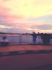 Scenic view of sea at sunset