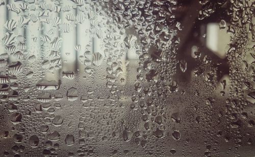 Full frame shot of wet glass window