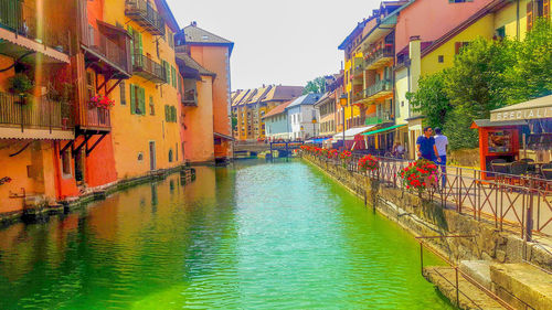 View of canal along buildings