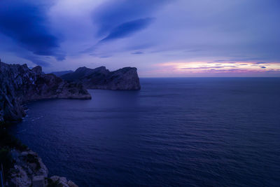 Scenic view of sea against sky at sunset