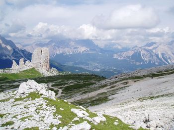 Scenic view of mountains against sky