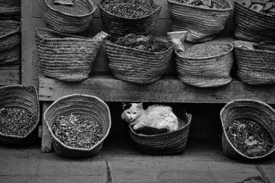 Stack of wicker basket for sale