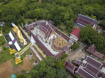Buddhist temple wat phra that suthon mongkon khiri features the beautiful reclining buddha statue