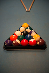 Close-up of pool table