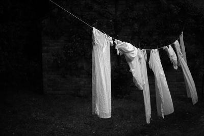 Clothes drying on rope