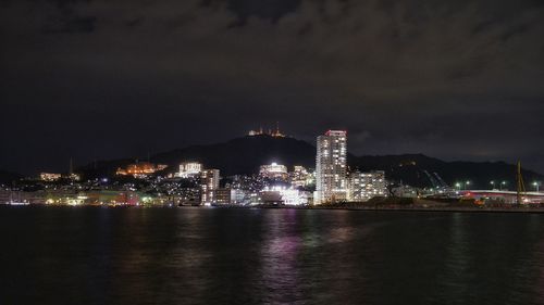 Illuminated city at night
