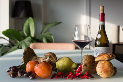 Close-up of food on table