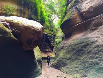 Tourists on rock formation