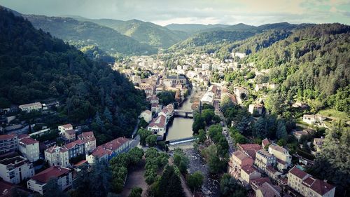 High angle view of townscape