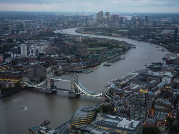 High angle view of cityscape