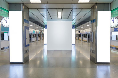 Interior of illuminated building