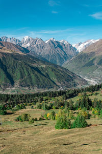 Scenic view of mountains against sky