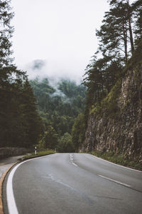 Road passing through forest