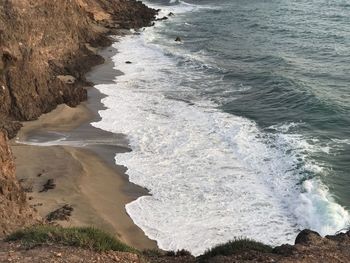 High angle view of beach