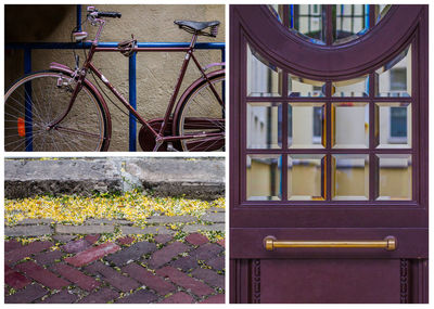 Close-up of yellow bicycle