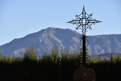 Scenic view of mountains against clear sky