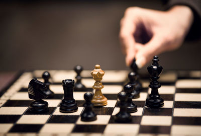 Close-up of chess pieces