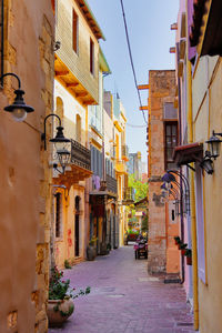 Narrow street amidst buildings in town