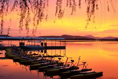 Scenic view of mountains at sunset