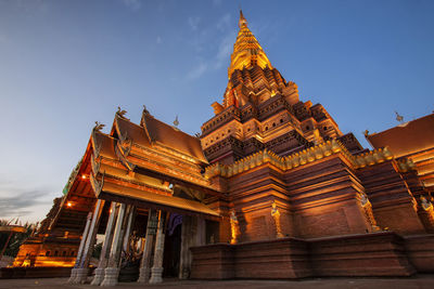 Low angle view of temple against sky