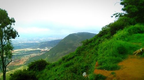 Scenic view of mountains against sky