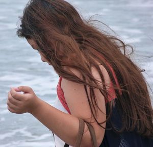 Cropped image of woman against sky